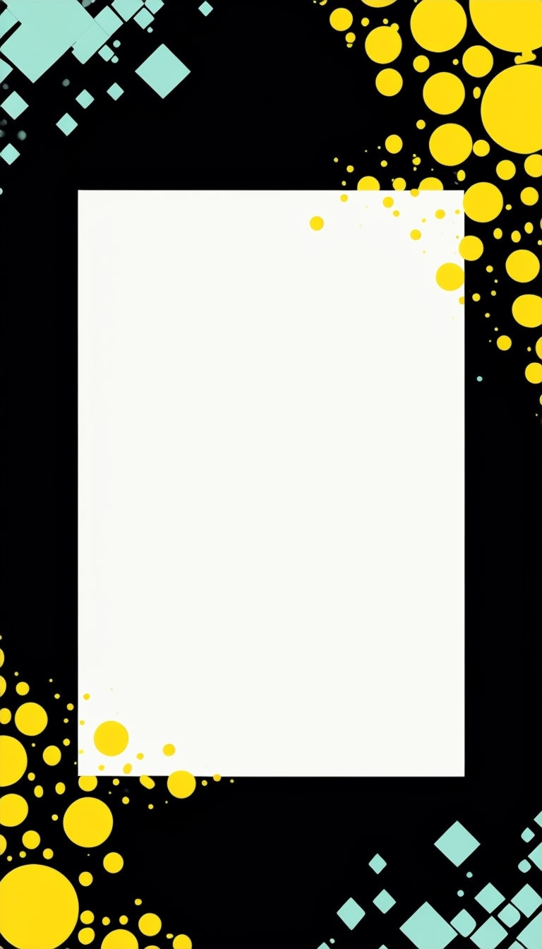 Modern Minimalist Black and White Design with Yellow and Teal Accents Social Media Post