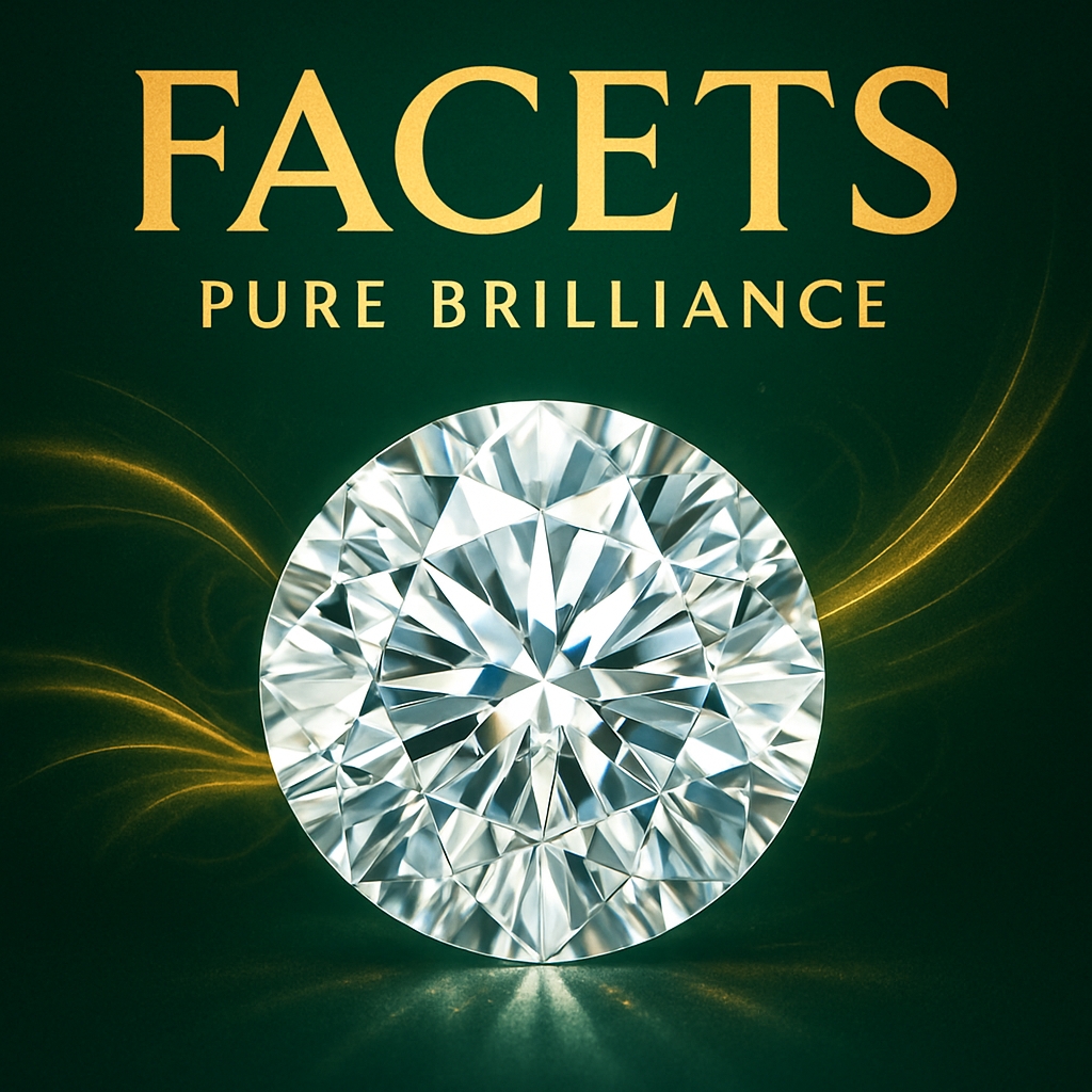 Brilliant Round-Cut Diamond with Golden Swirls Advertisement Ads