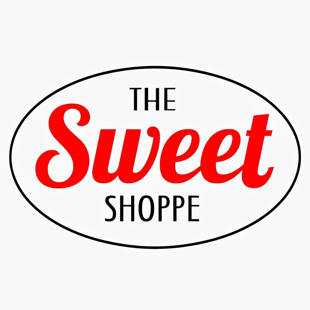 Minimalist Oval Outline Sweet Shoppe Logo Design