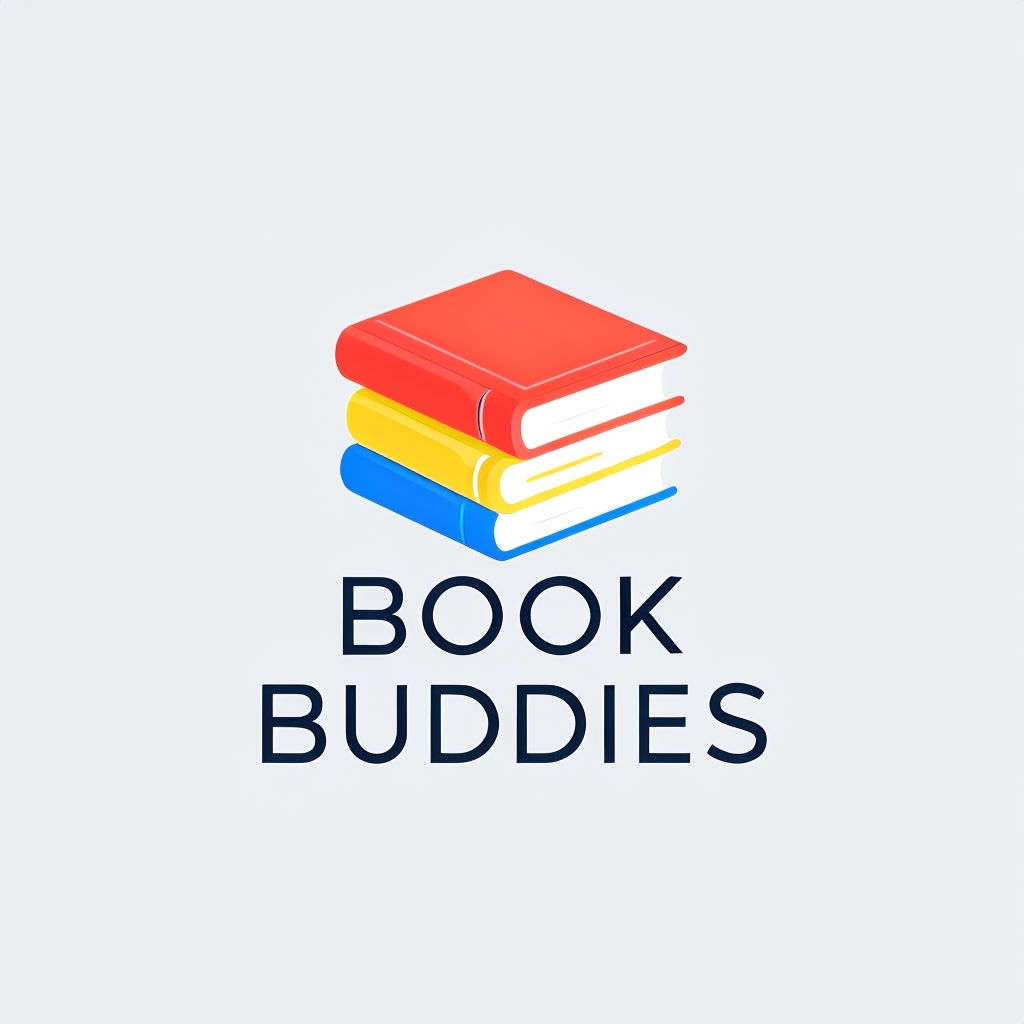 Colorful Minimalist Book Buddies Logo Design