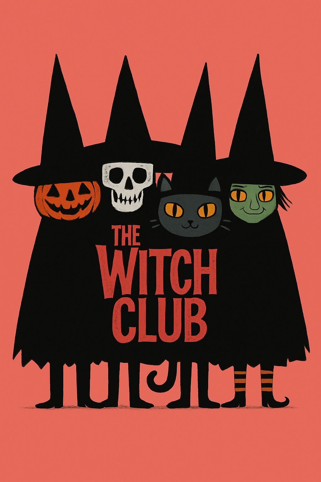 Halloween Witch Club Characters Cartoon Illustration Poster