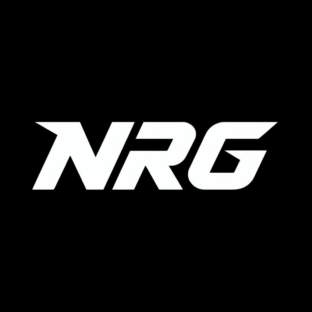 Bold Minimalist NRG Logo Design on Black Background Logo