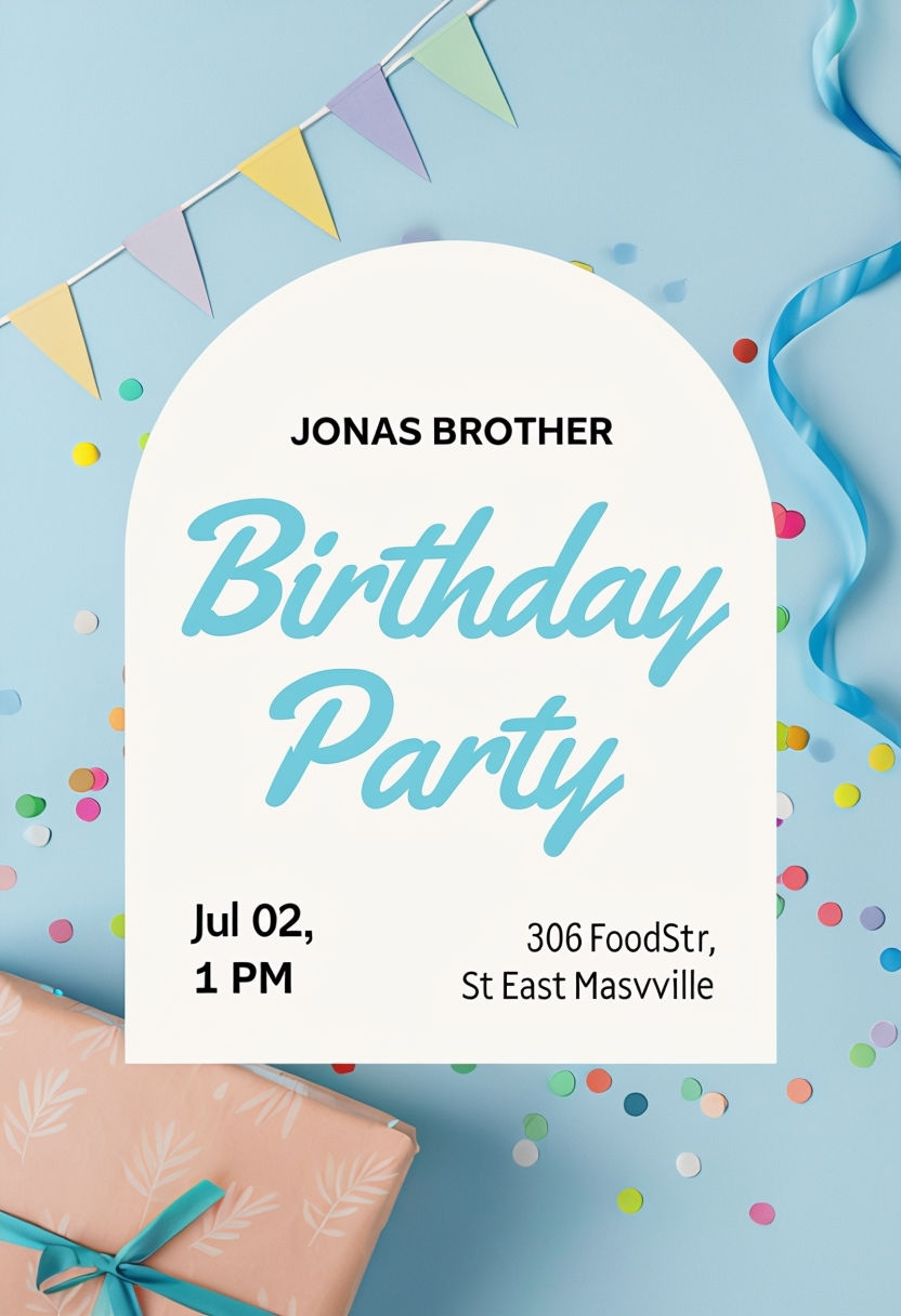 Modern Minimalist Birthday Party Invitation Poster for Jeneice Holmes