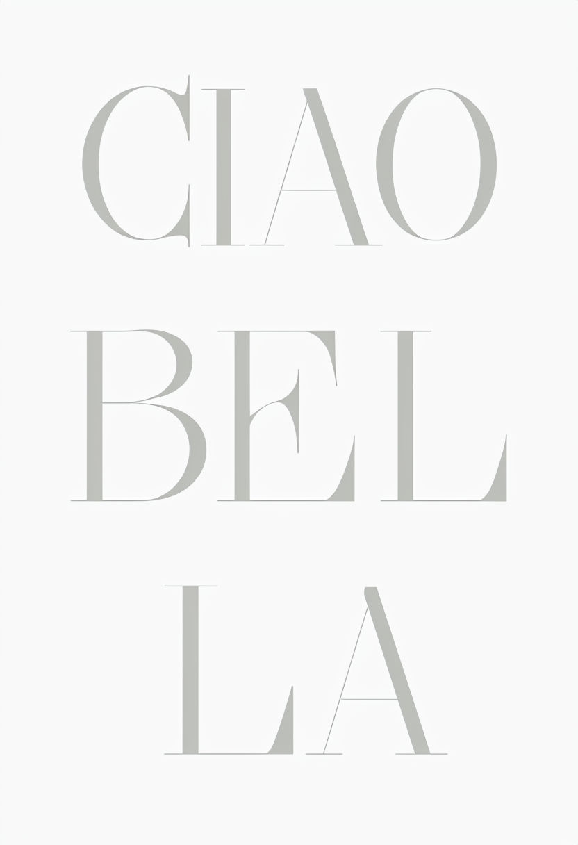Elegant Minimalist CIAO BELLA Typography Design Poster