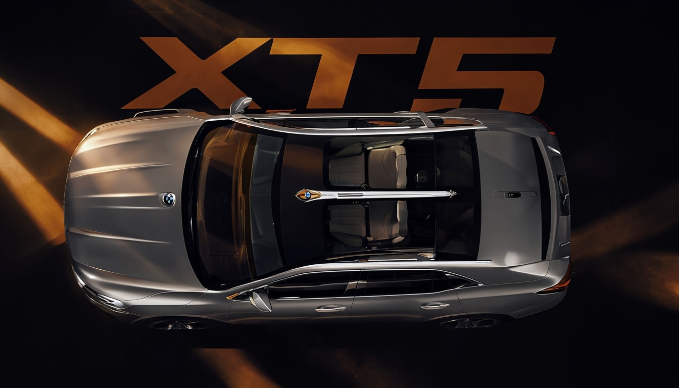 Sleek Metallic Silver SUV with XT5 Branding Poster