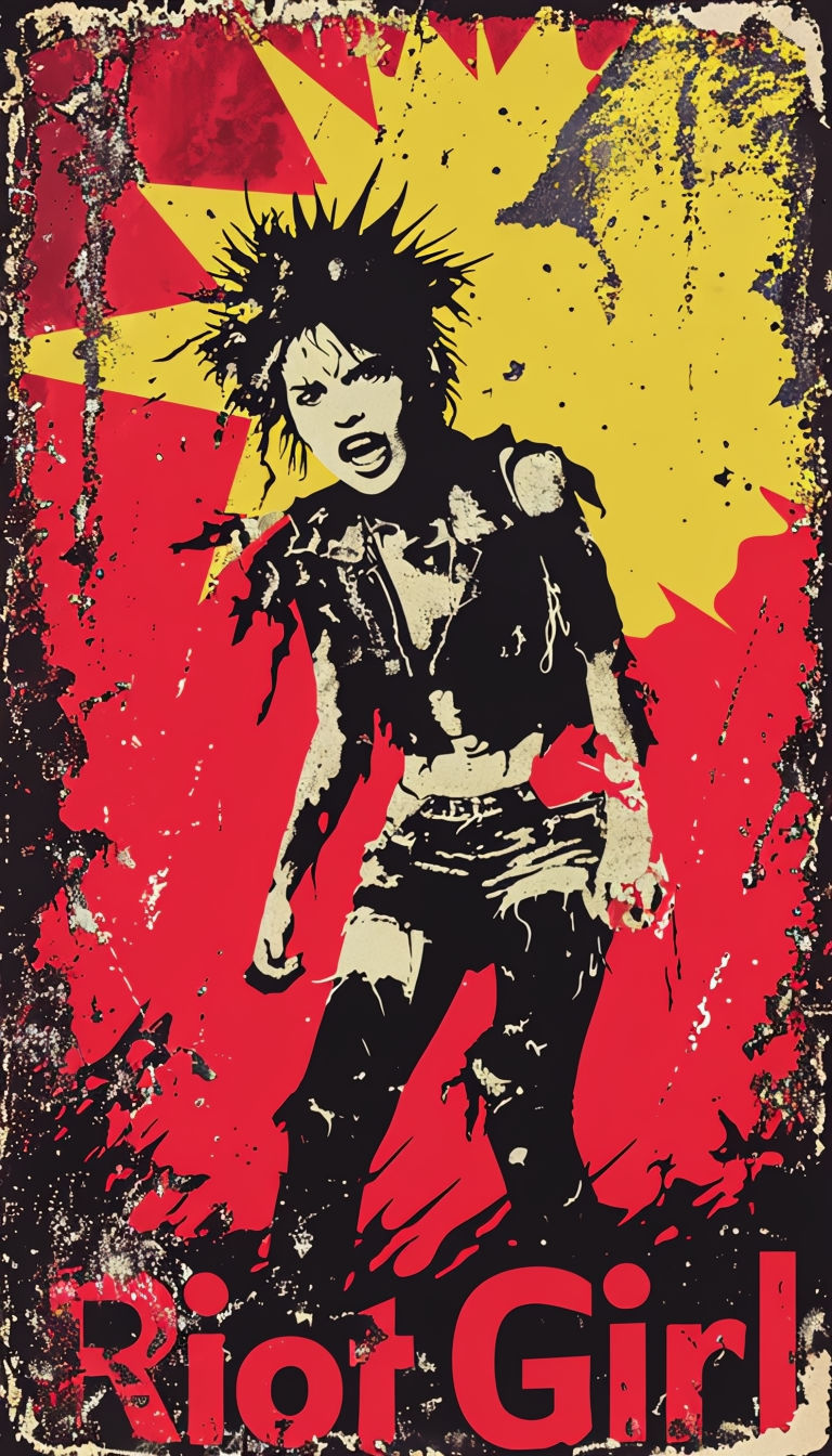 Vintage Punk Rock Riot Girl Graphic Poster