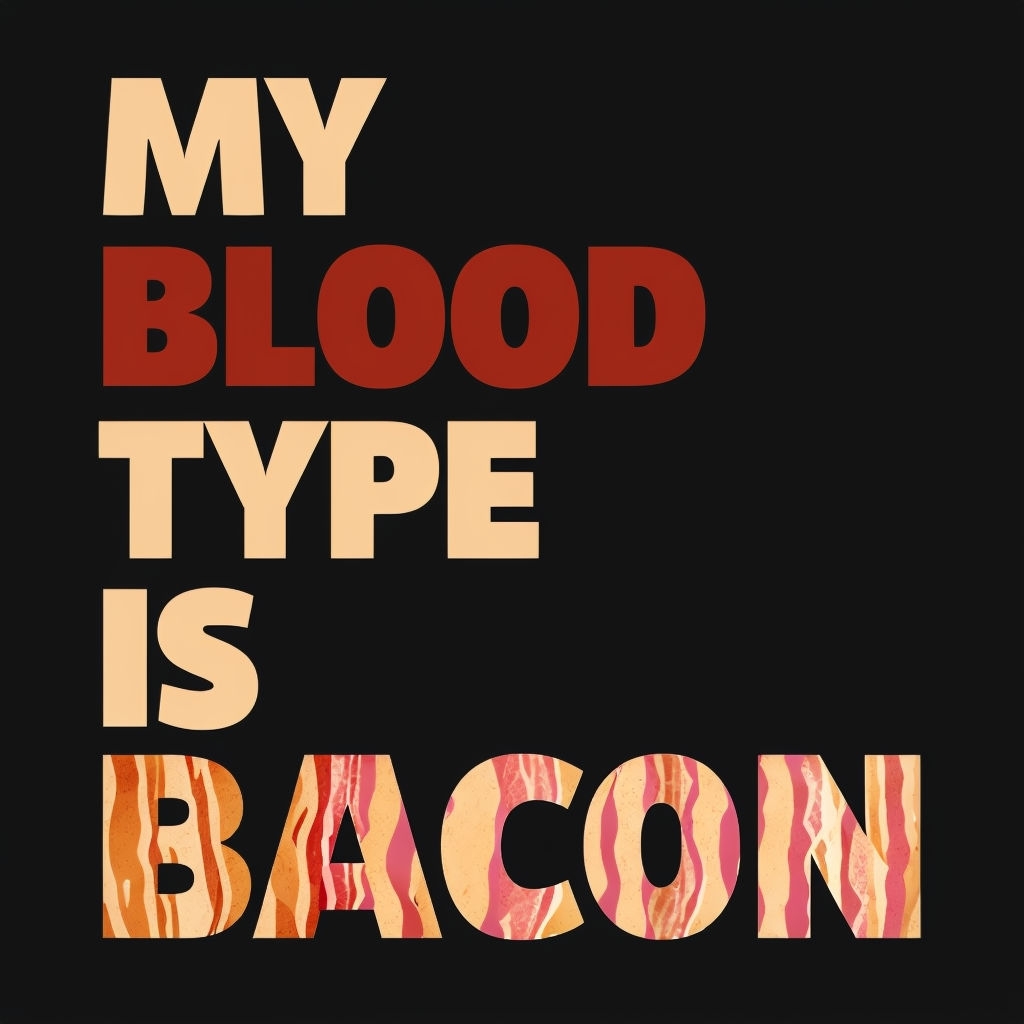 My Blood Type is Bacon Fun Food Graphic T-Shirt