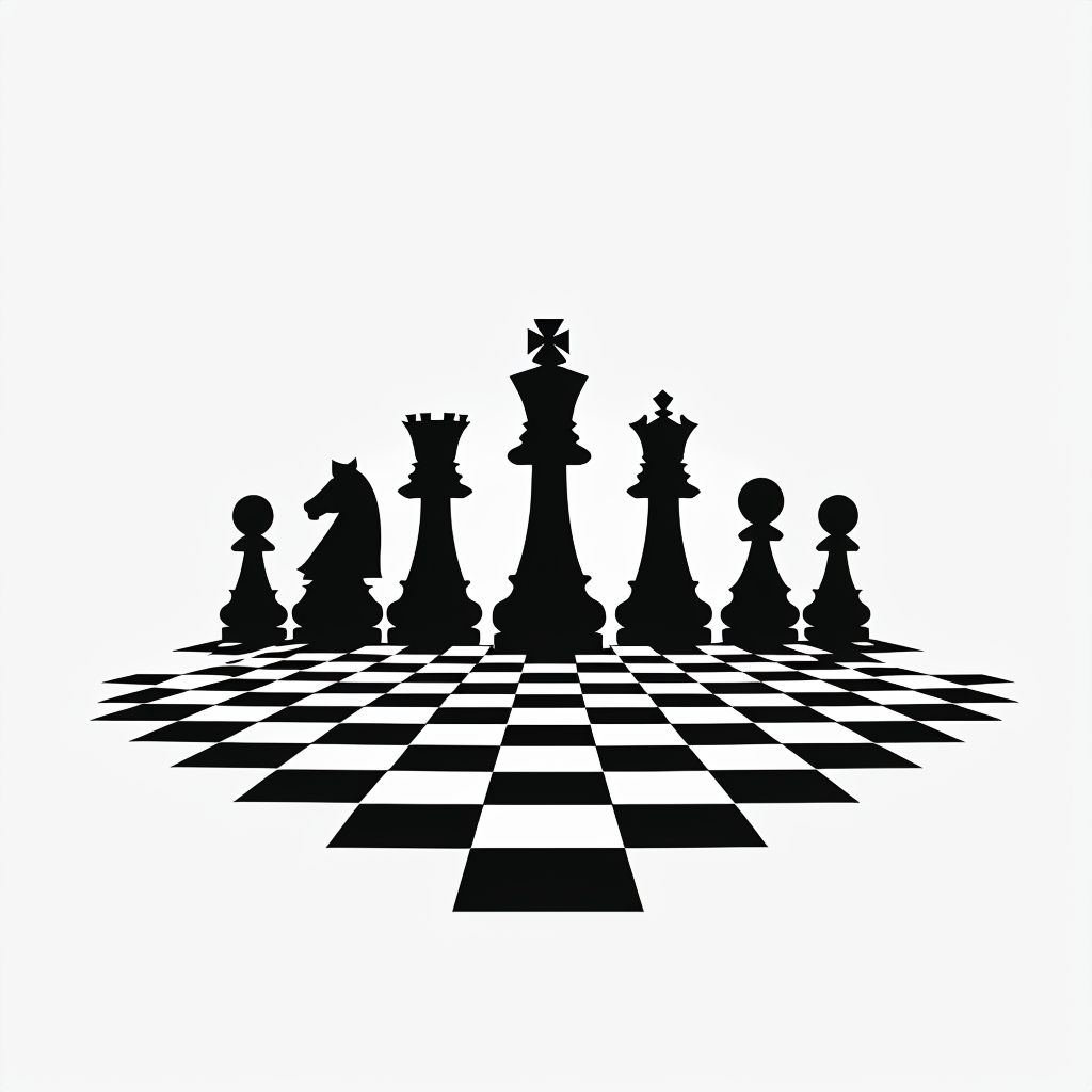 Minimalist Black Chess Pieces Illustration T-Shirt
