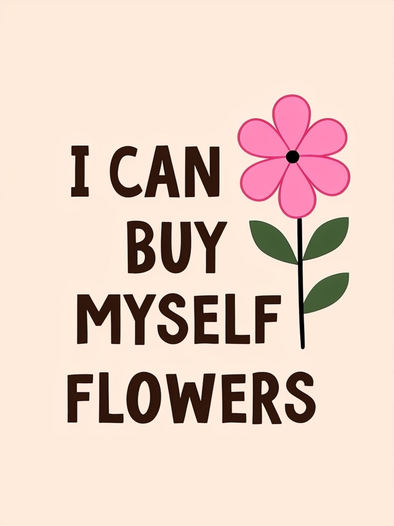 I Can Buy Myself Flowers Minimalist Design T-Shirt