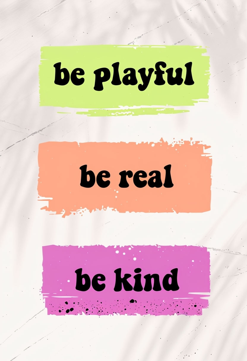 Cheerful Modern Motivational Poster with Pastel Text Blocks