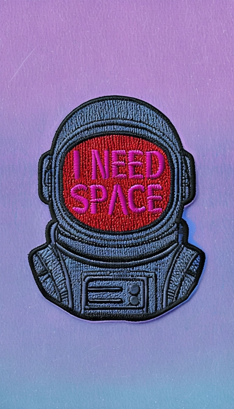 I Need Space Astronaut Helmet Embroidered Patch Phone Case Cover