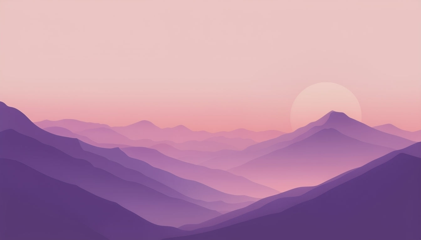 Serene Minimalist Mountain Landscape Illustration for Virtual Backgrounds