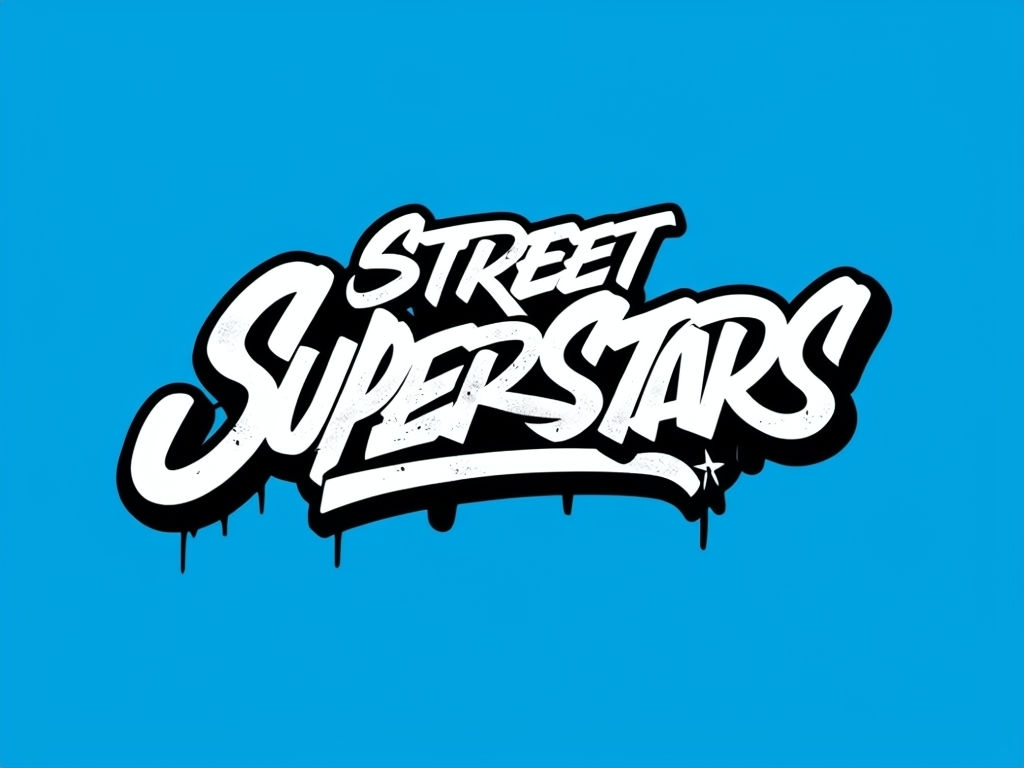 Bold Graffiti Street SuperSTARS Typography T-Shirt