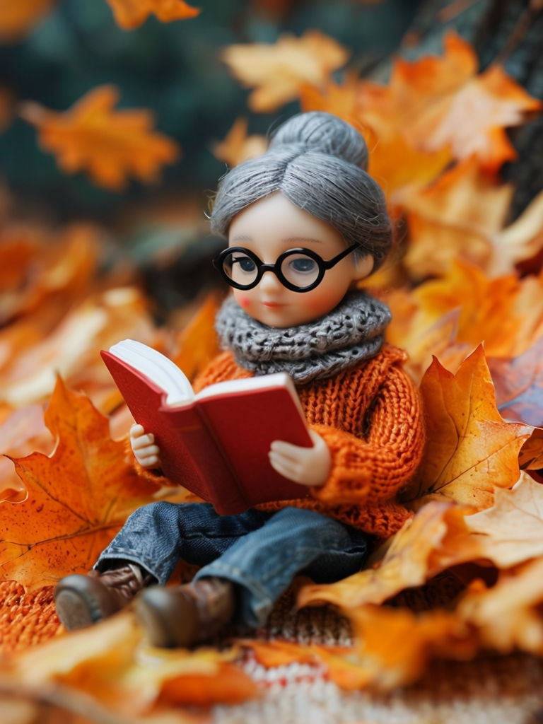 Whimsical Autumn Reading Cozy Photograph Art