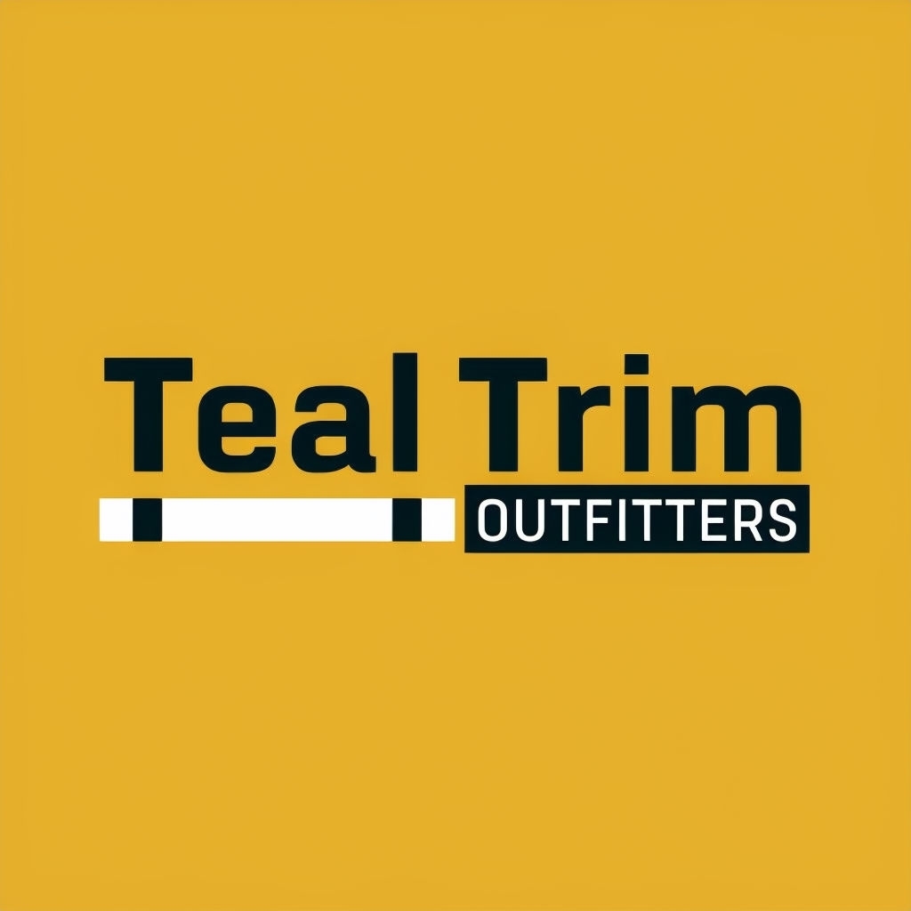 Modern Minimalist Teal Trim Logo for Stylish Apparel Brand Logo