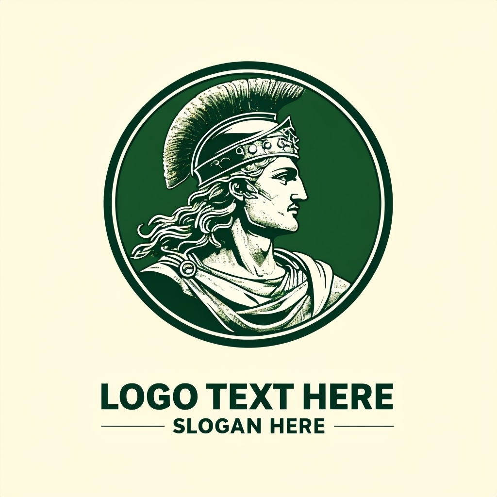 Elegant Forest Green Alexander the Great Logo Design