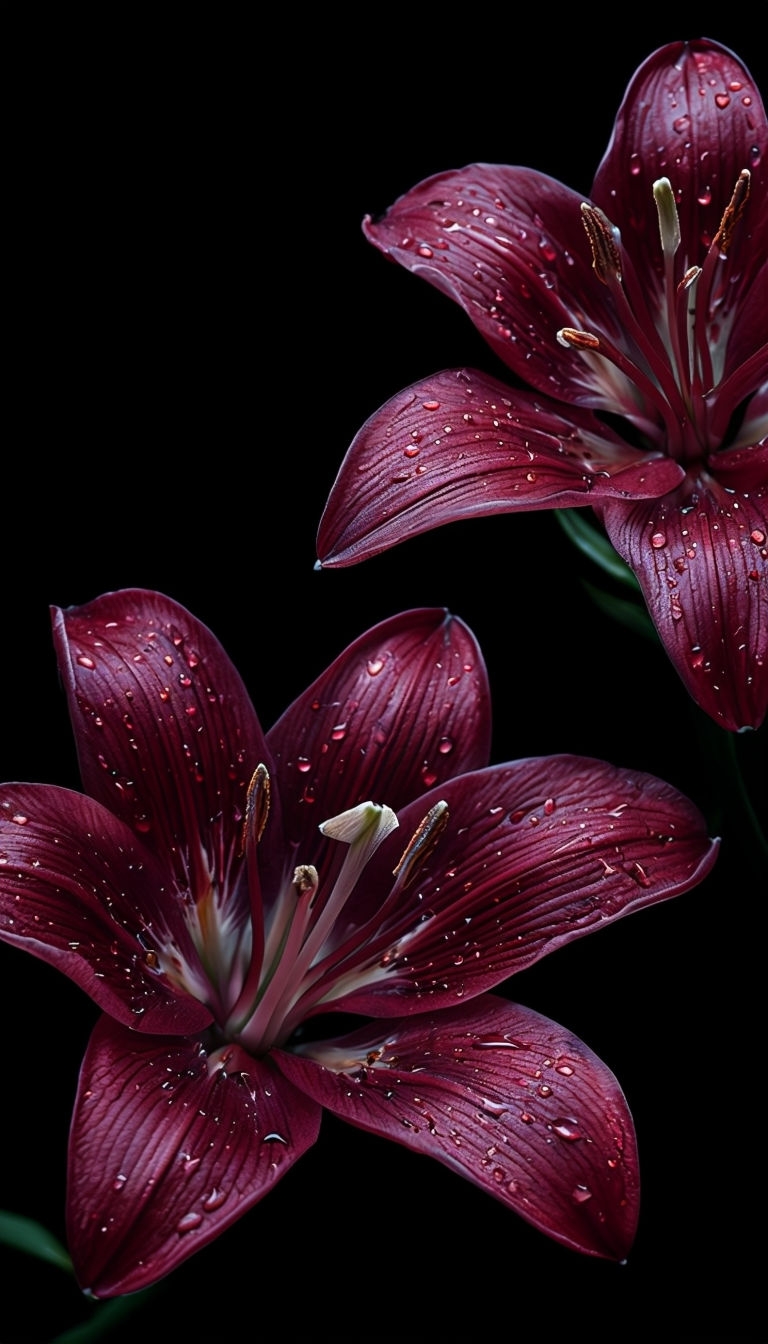 Elegant Crimson Red Lily Flowers Close-Up Photography Phone Case Cover