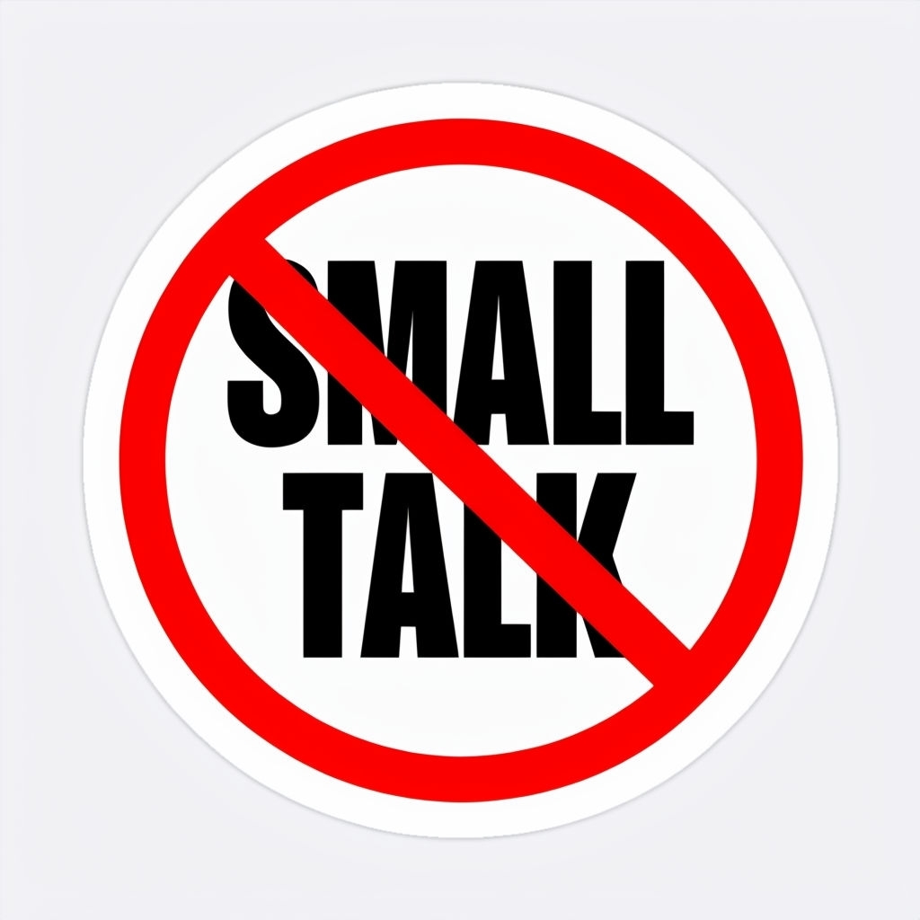 Prohibition Against Small Talk Circular Sticker Design