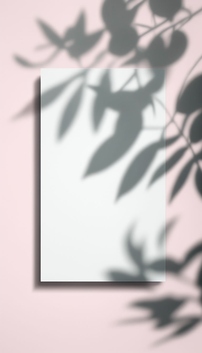 Minimalist White Rectangle with Shadowy Plant Leaves Social Media Post