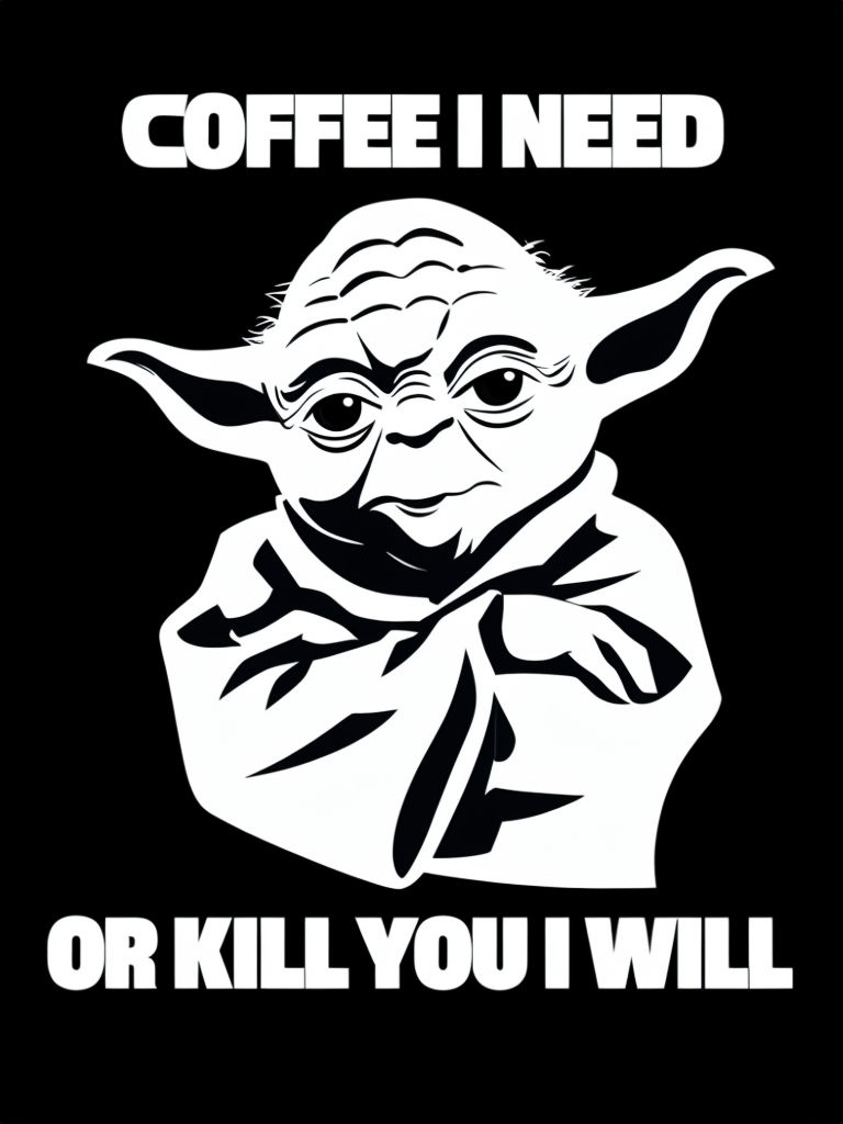 Yoda Coffee I Need or Kill You I Will Graphic Meme