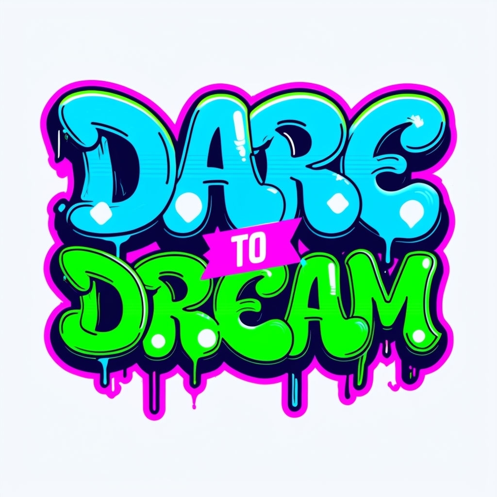 Vibrant Graffiti Dare to Dream Motivational Mug