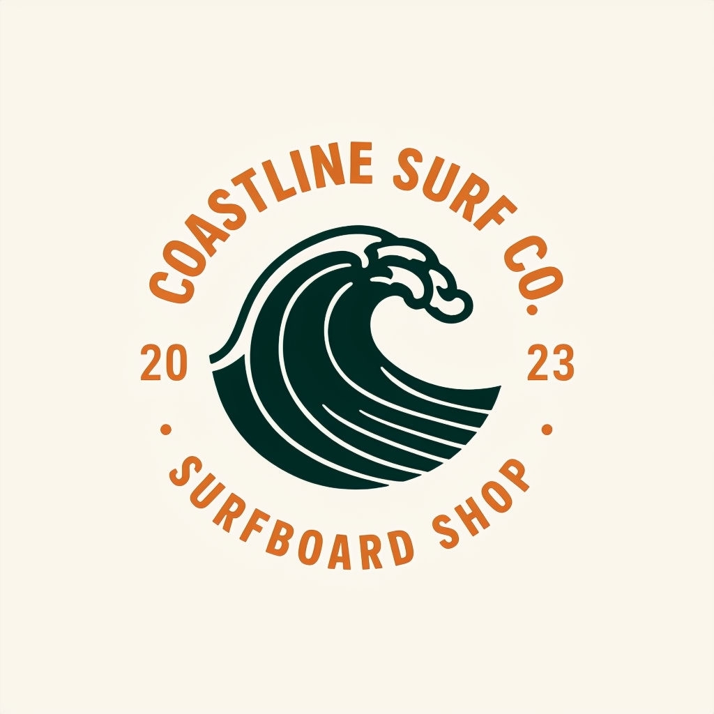 Coastline Surf Co. Minimalist Logo Design for Hats