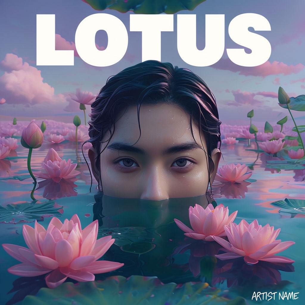 Serene Lotus Water Reflection Artwork for Relaxing Playlist Spotify Album Cover