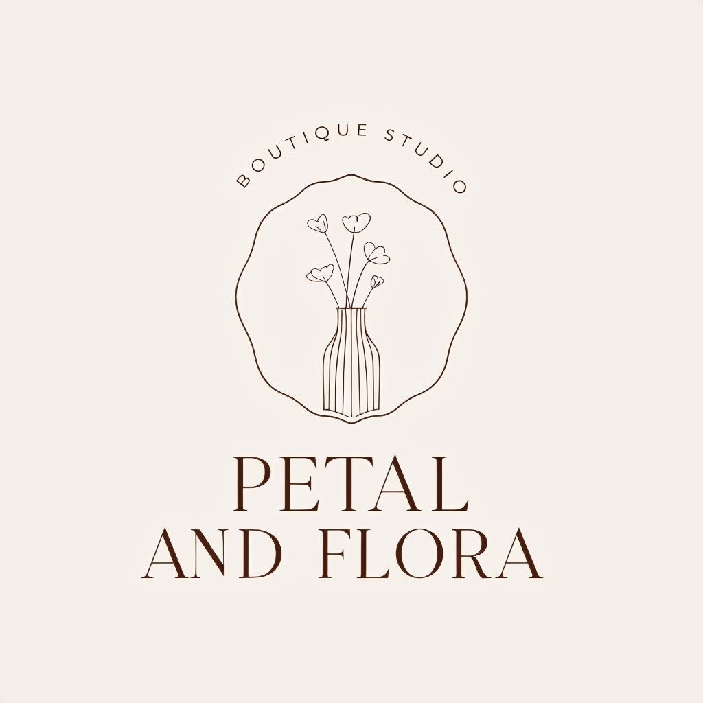 Elegant Minimalist Petal and Flora Boutique Logo