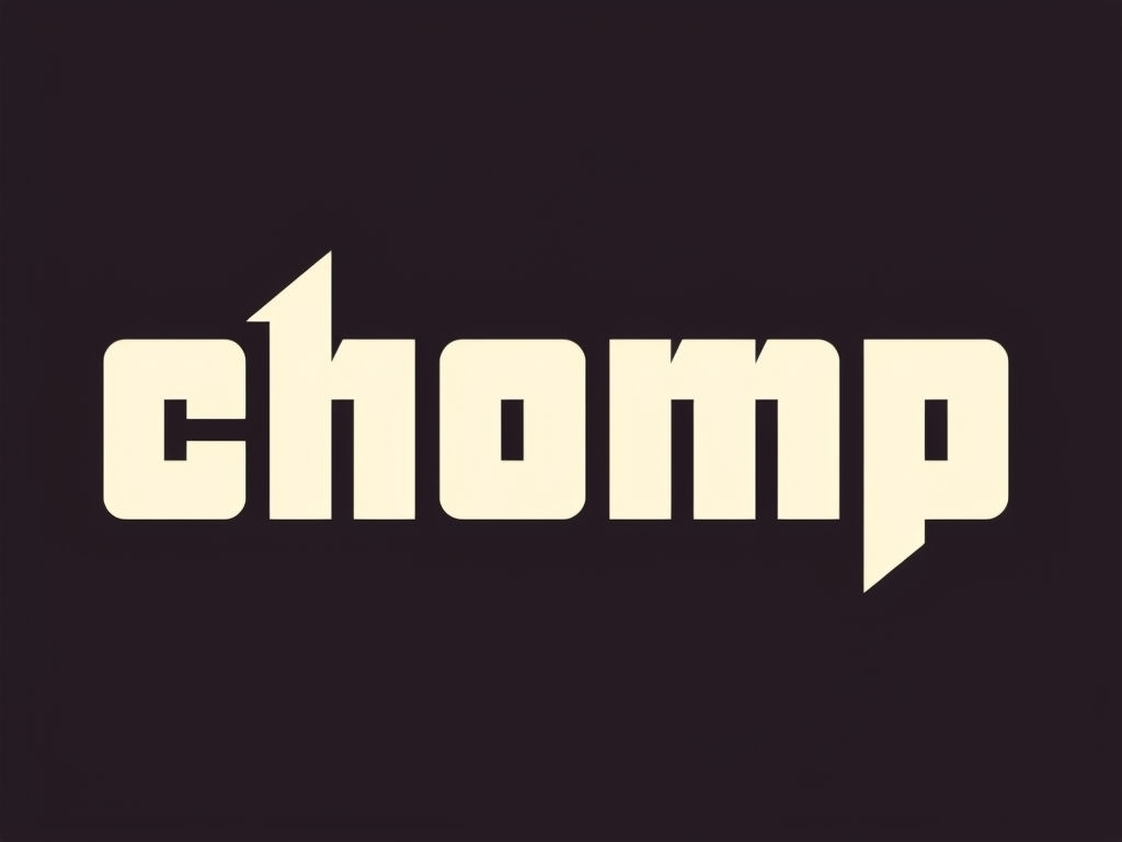 Bold Chomp Text Design on Dark Background for Hat Category
