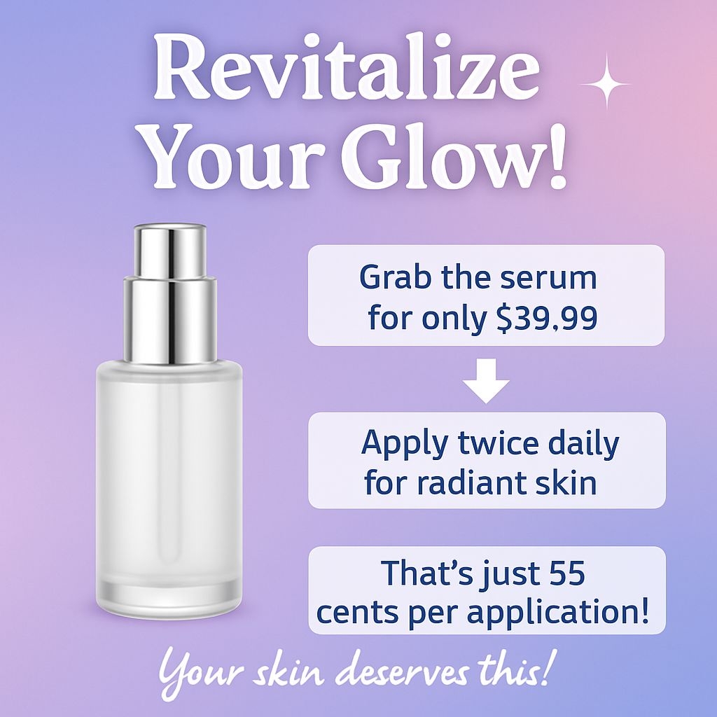 Modern Minimalist Glow Serum Promotional Advertisement Ads
