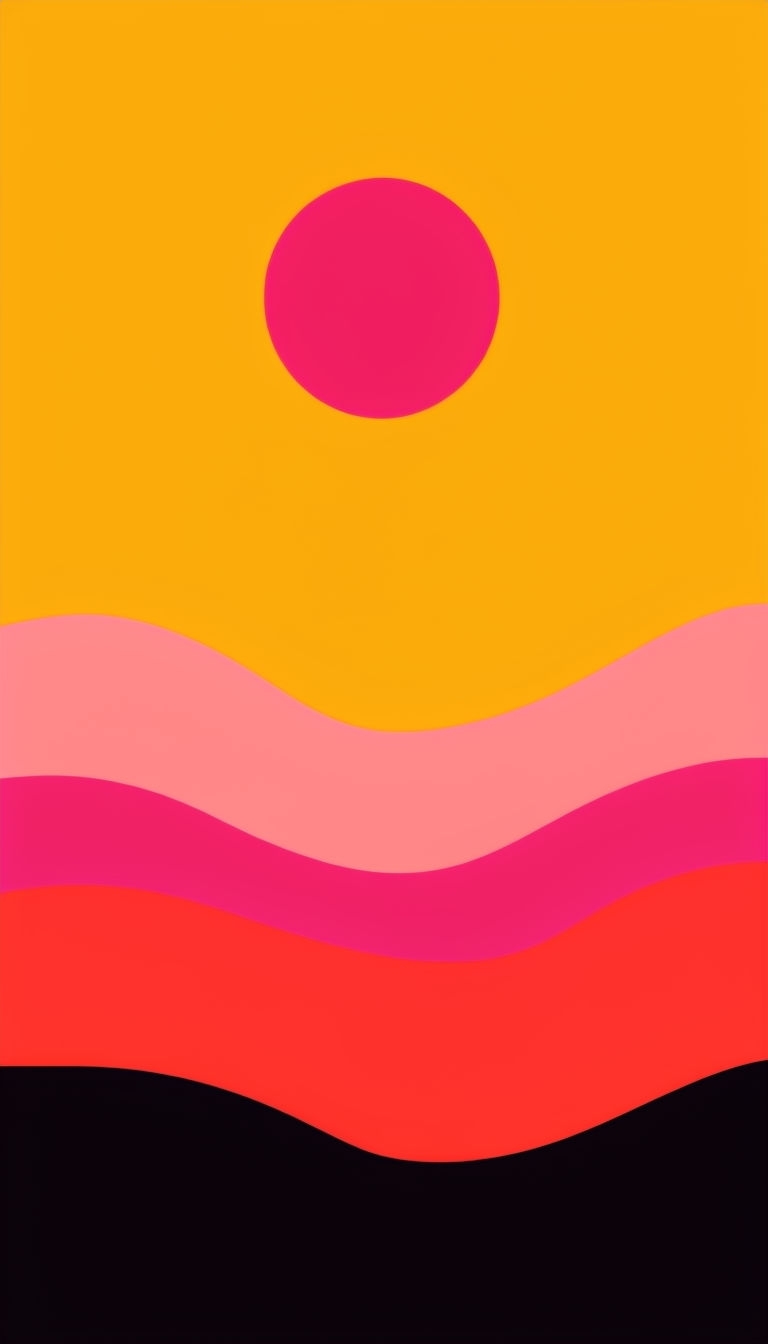 Vibrant Minimalist Geometric Shapes Abstract Mobile Wallpaper