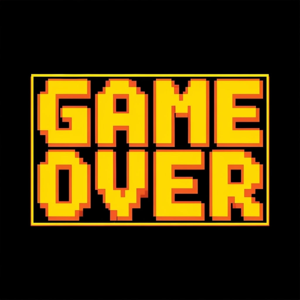 Pixel Art Game Over Retro Text T-Shirt