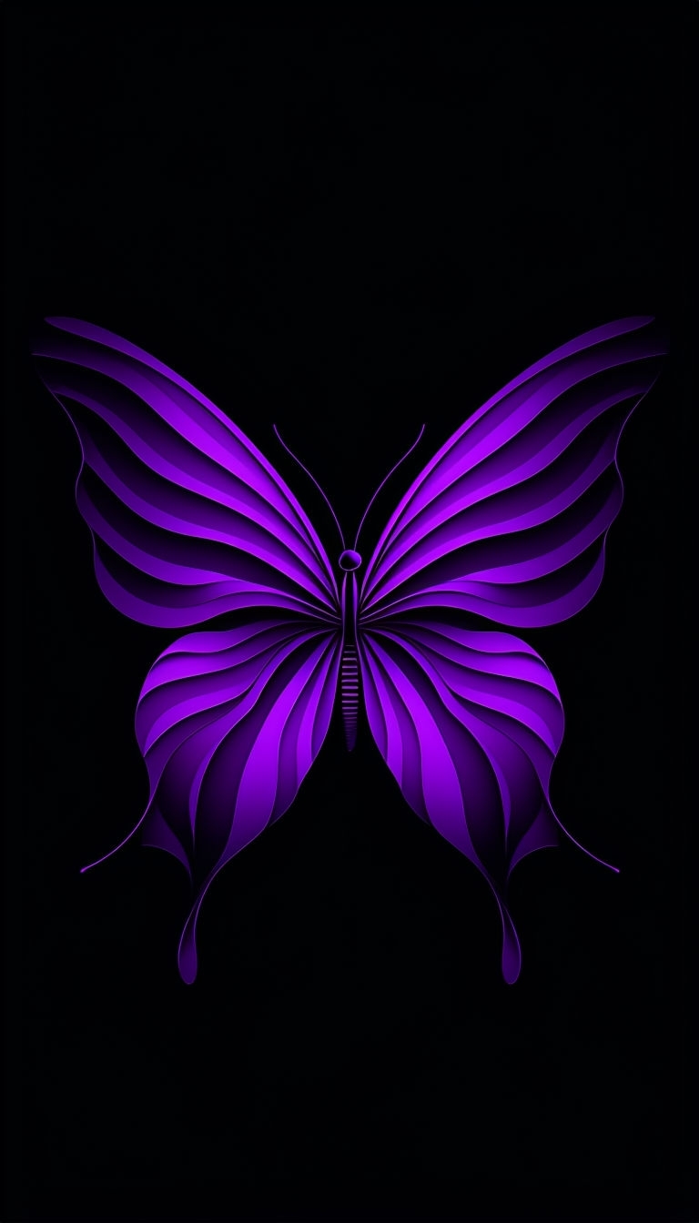 Symmetrical Neon Purple Butterfly Abstract Art Phone Case Cover