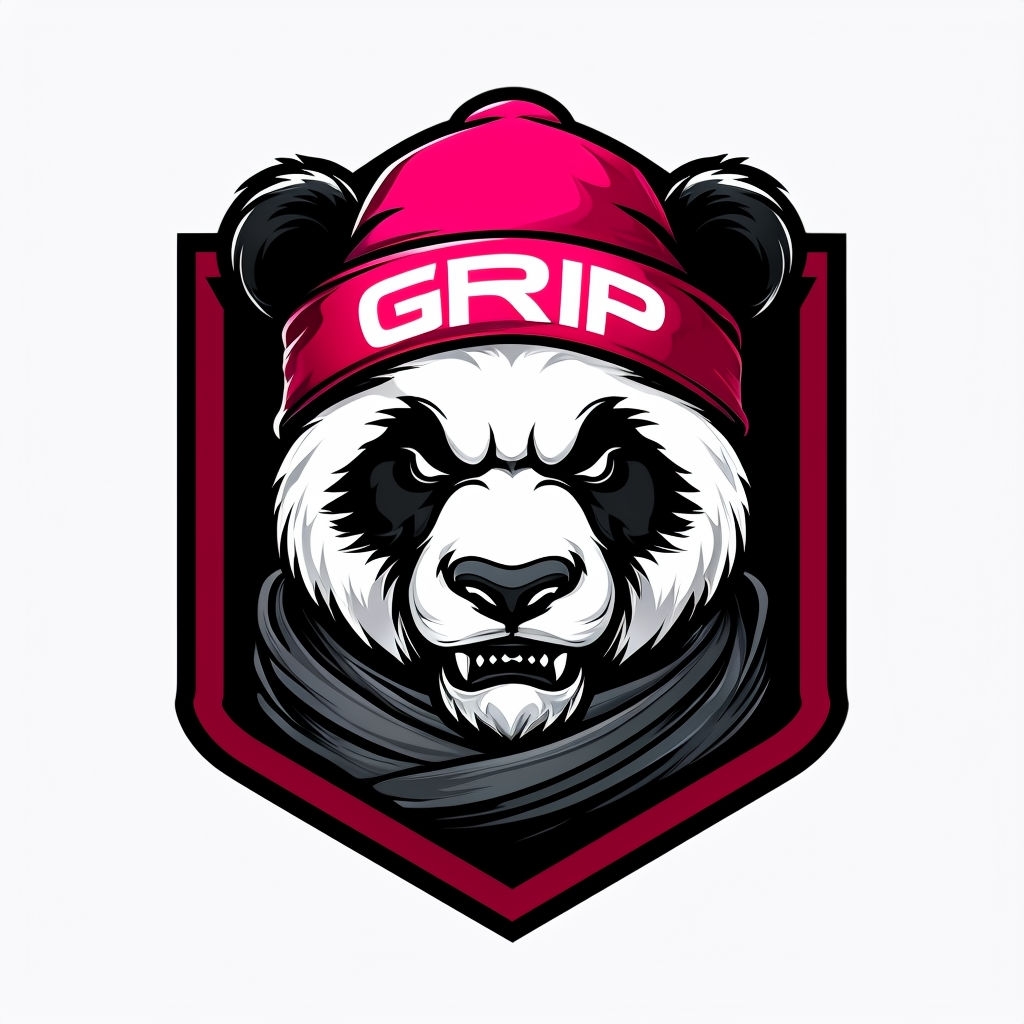 Fierce Panda Head with Red Beanie Graphic Sticker