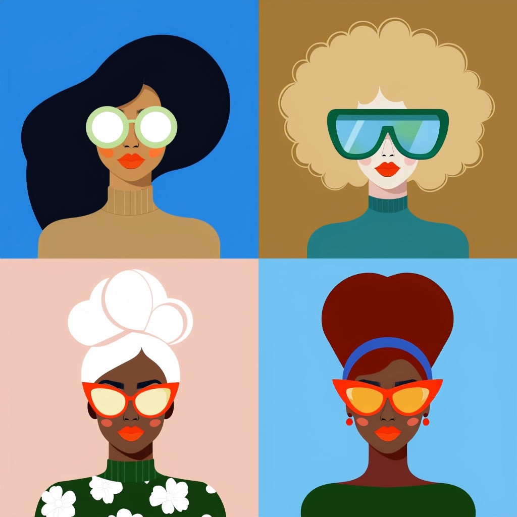 Stylish Minimalist Character Portraits in Vibrant Colors Seamless Pattern