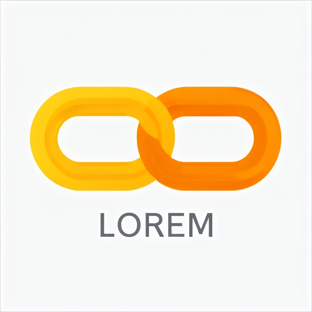 Interlocking Gold and Orange Chain Links Logo Design