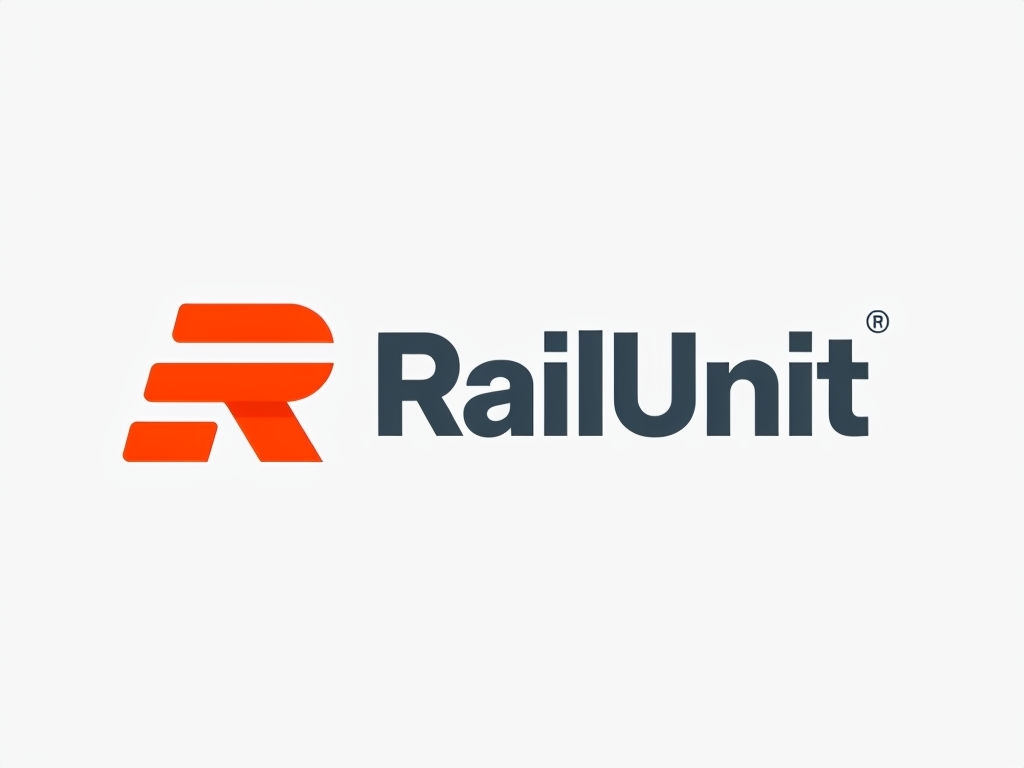 Modern Minimalist RailUnit Logo Design on White Background
