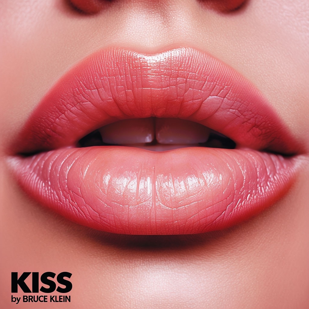 Glossy Pink Lips Intimate Close-Up Cover Art by Bruce Klein Spotify Album Cover