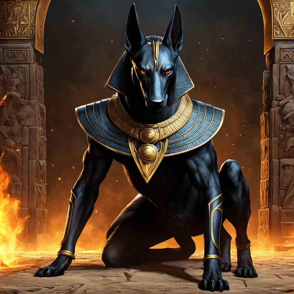 Create anubis giving powers to the cerberus and in the depth... by ...