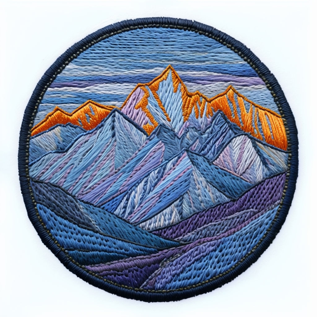 Majestic Mountain Sunrise Embroidered Design Hat