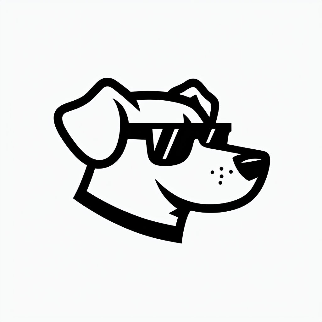 Playful Minimalist Cartoon Dog Mascot Design Mug