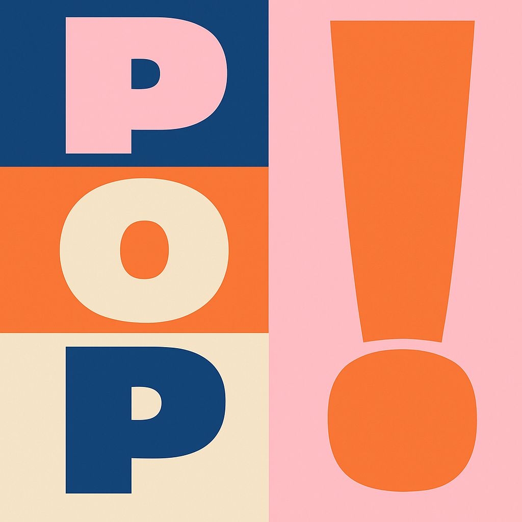 Bold Modern Pop Art 'POP' Graphic Design Seamless Pattern