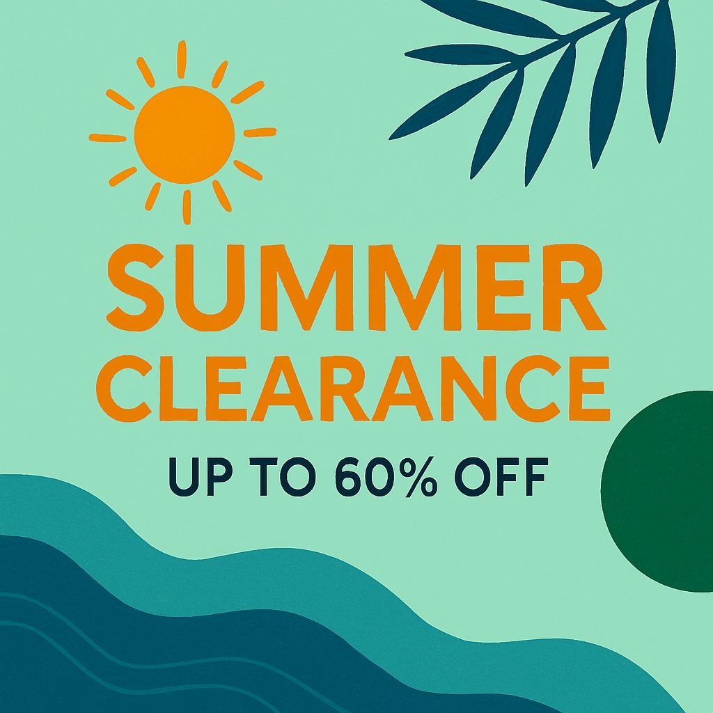 Vibrant Summer Clearance Promotion Graphic for Social Media Post