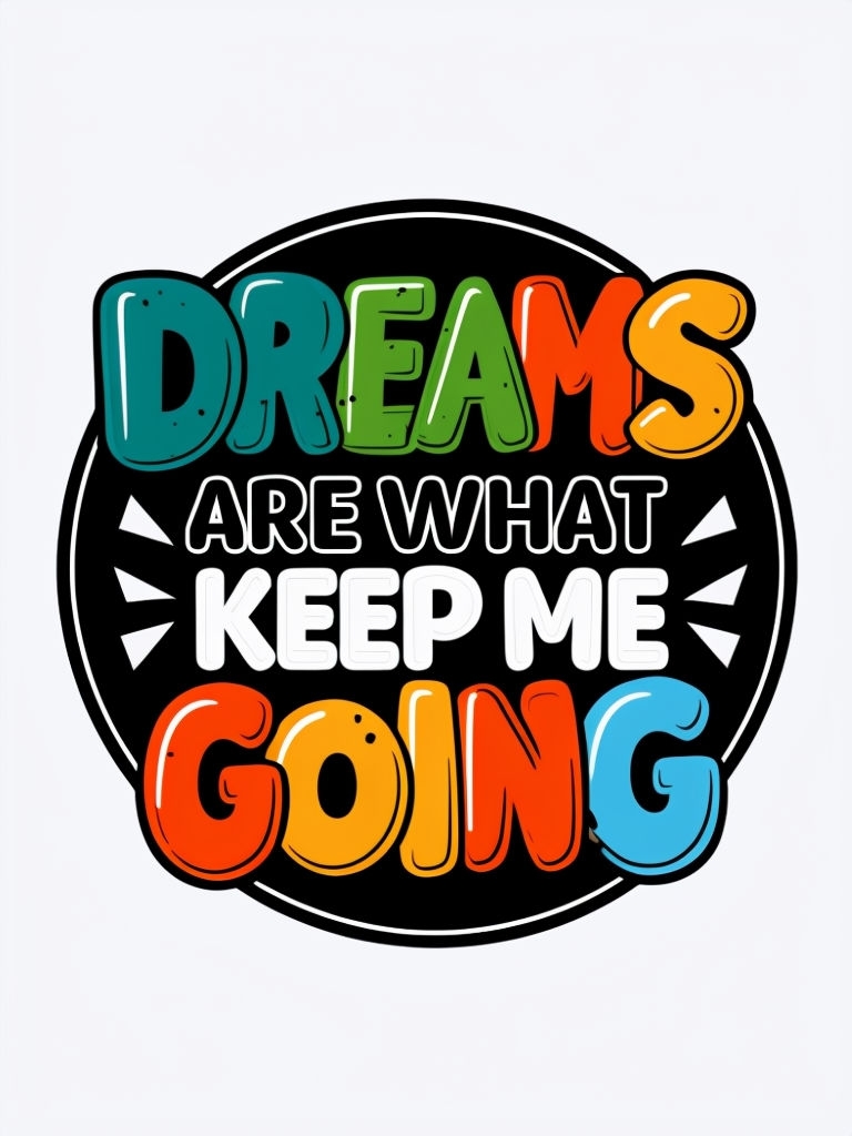 Bold Colorful Motivational Quote Dreams Are What Keep Me Going T-shirt