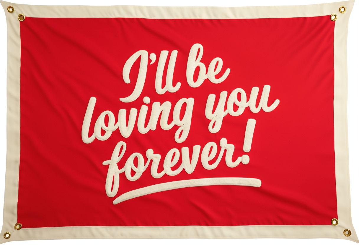 Vibrant Red Fabric Banner with Inspirational Quote Poster