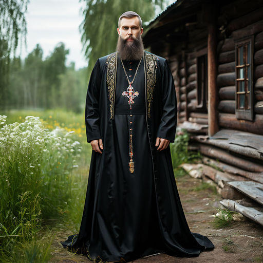 Russian orthodox priest in a long dress by Damjan Dobrila - Playground