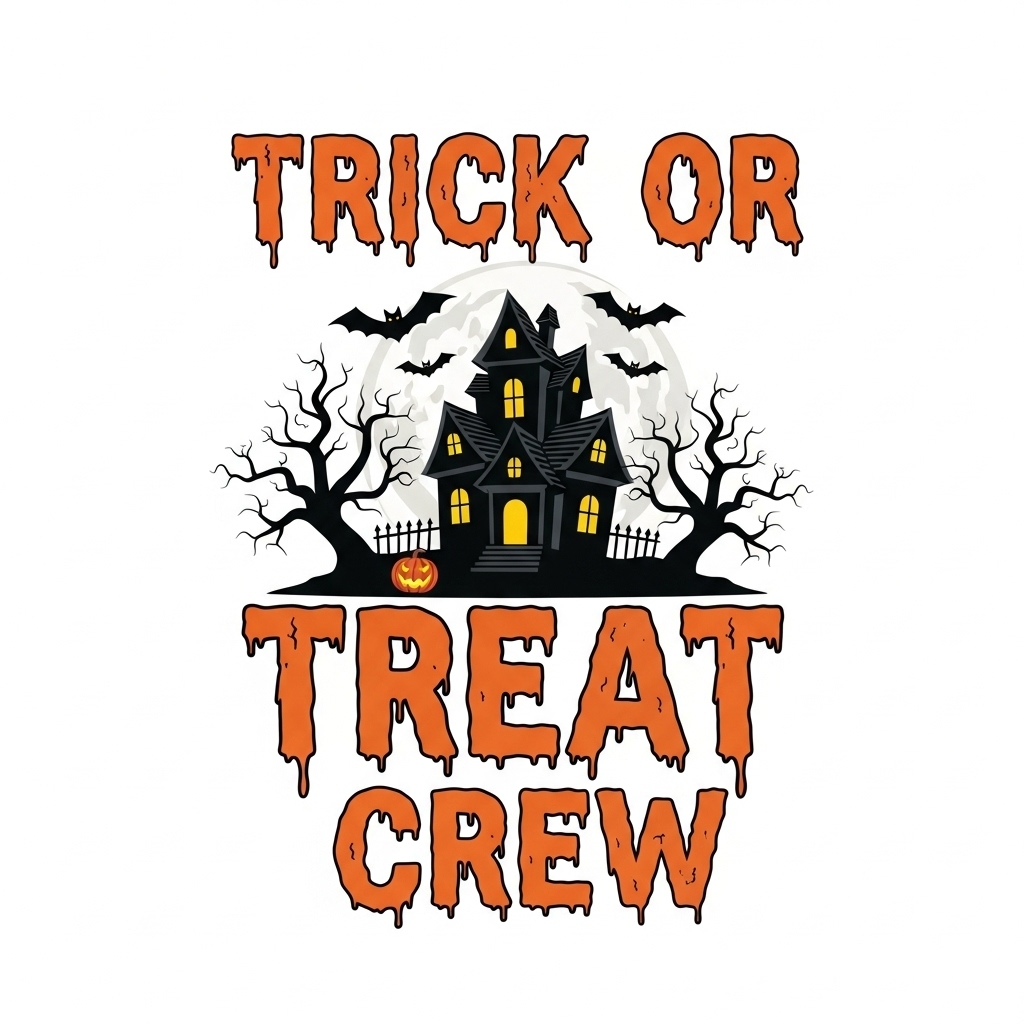 Halloween Trick or Treat Crew Design T-Shirt