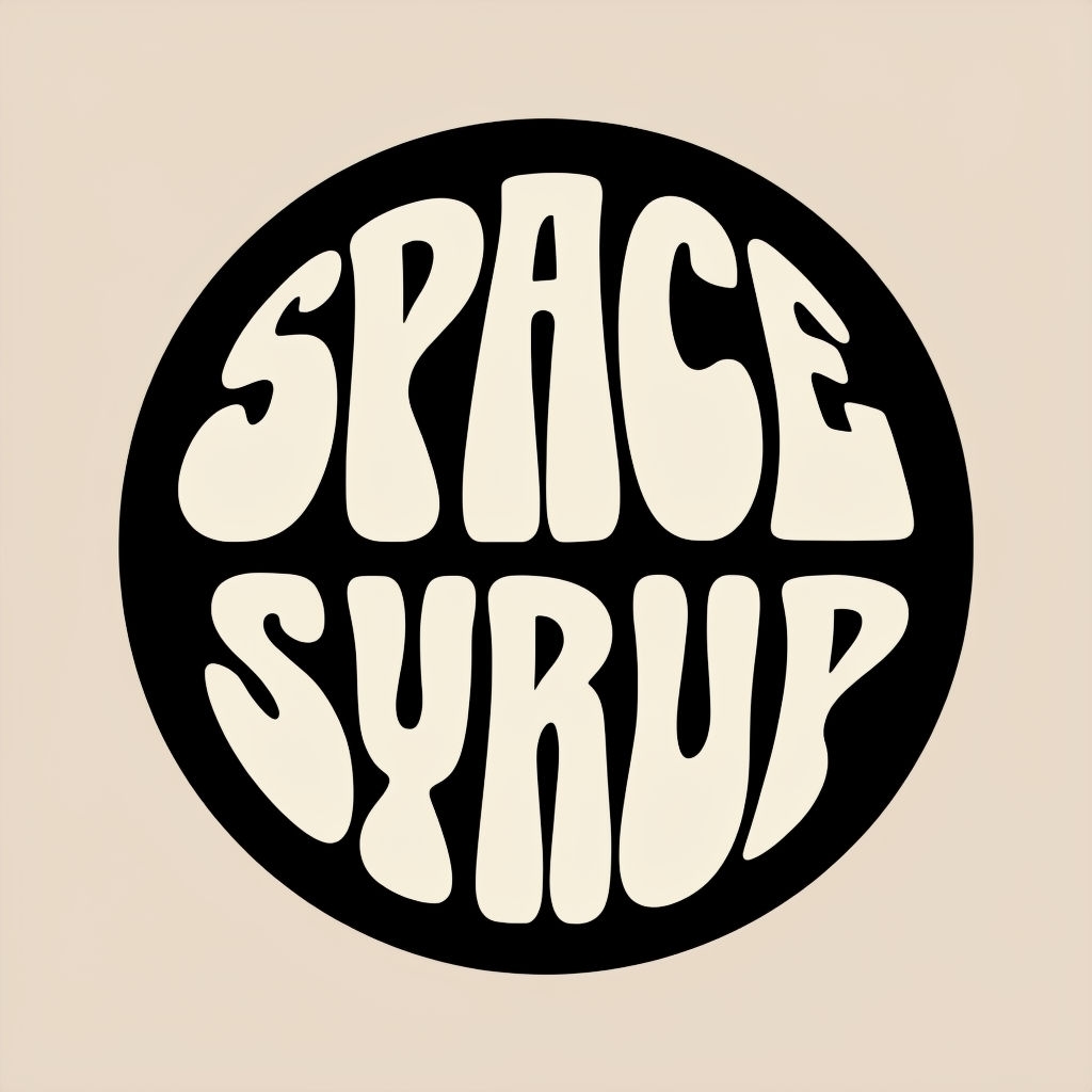 Psychedelic Space Syrup Retro Typography Logo