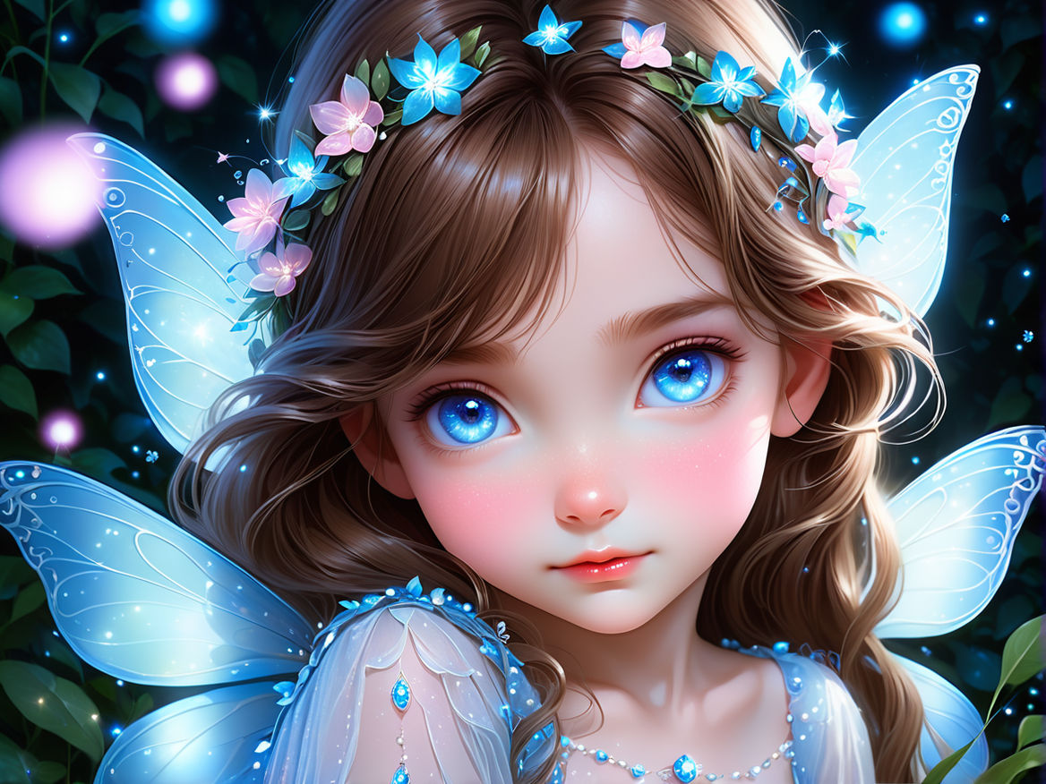 a cute blue fairy