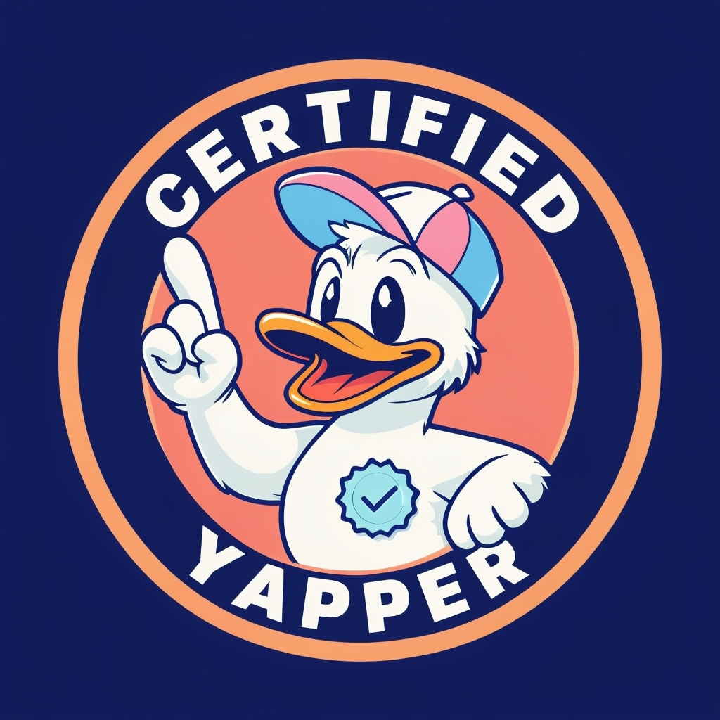 Certified Yapper Cartoon Duck Logo Design T-Shirt